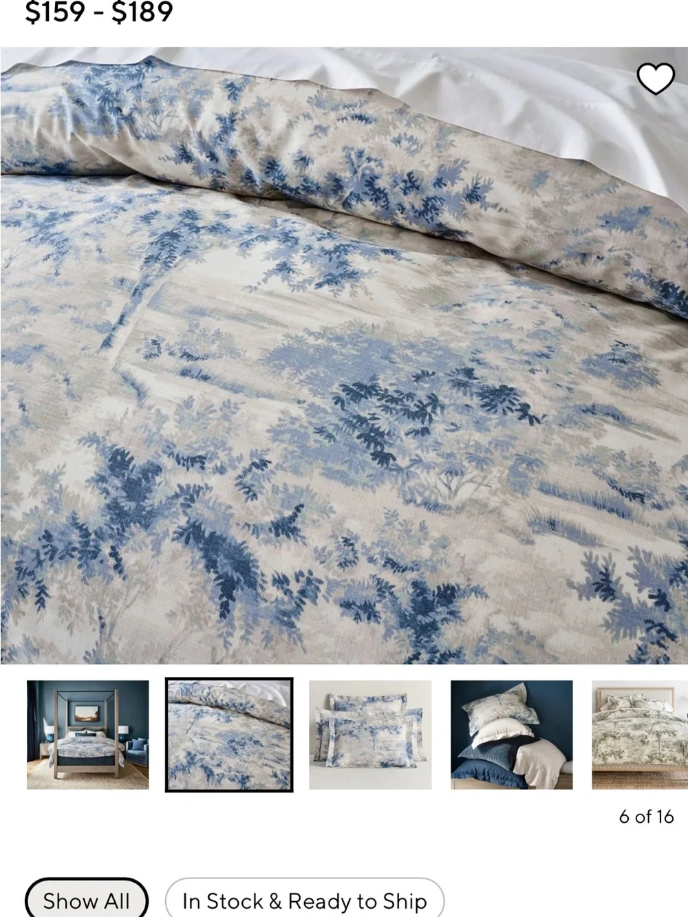 NWT Pottery Barn Jardín Toile duvet cover 2 shams